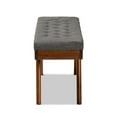 thumbnail image 3 of Baxton Studio Alona Mid-Century Upholstered Wood Bench in Gray, 3 of 8