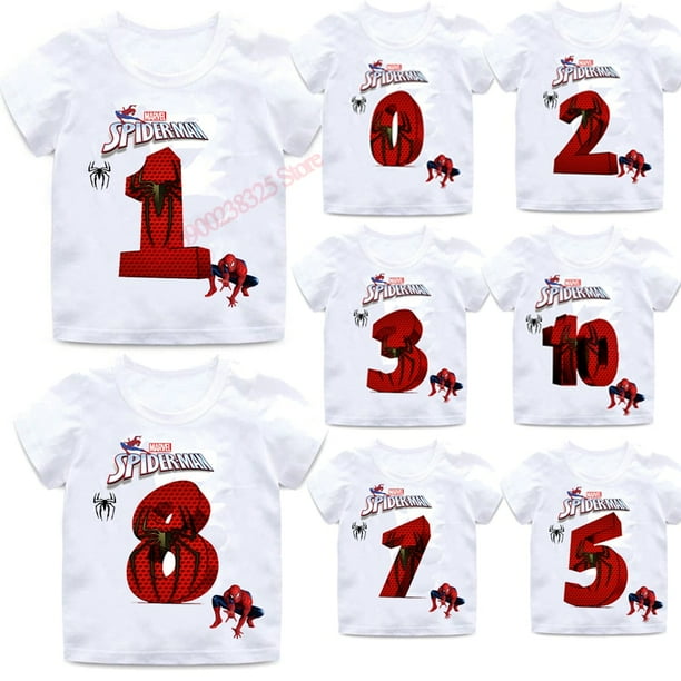Marvels camiseta de cumpleaños para niños y niñas, ropa Digital