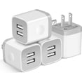 thumbnail image 2 of X-EDITION Cargador de pared, paquete de 4 2.1A de doble puerto USB adaptador de corriente enchufe bloque de carga cubo para teléfono 8/7/6 Plus/X, Pad, Samsung Galaxy S5 S6 S7 Edge, LG, Android (blanc, 2 of 3