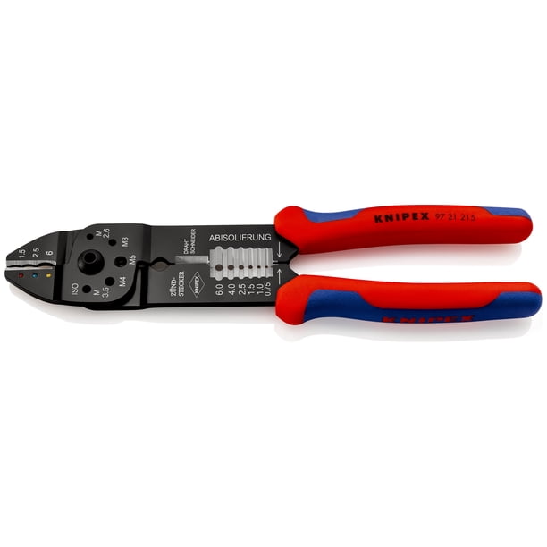 KNIPEX 97 21 215 SB Pinzas para engarzar terminales Con fundas en dos componentes Negro, lacado 230 mm