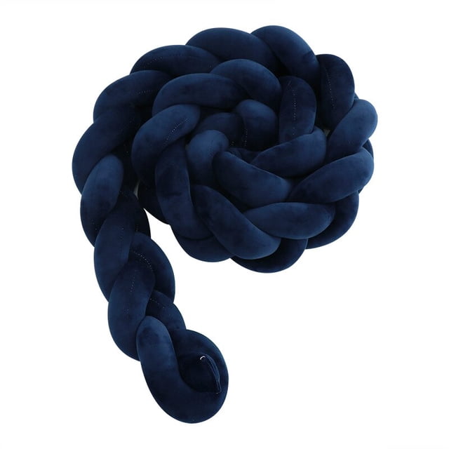 Parachoques de cama de bebé de 1M-4M, nudo trenzado largo hecho a mano, tejido de felpa anudado, Protector de cuna de bebé, nudo, almohada, decoración de habitación, juego de cama Fivean unisex