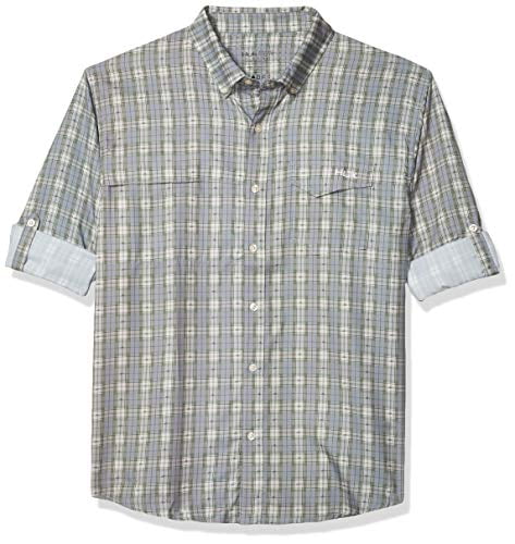 Button Down Performance Shirt with UPF 30 Sun Protection HUK Mens Tide Point Woven Solid Long Sleeve Shirt Button Down Performance Shirt with UPF 30 Sun Protection HUK Mens Tide Point Woven Solid Long Sleeve Shirt