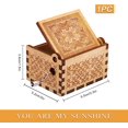 thumbnail image 2 of 1 pieza Caja de música "You are My Sunshine" Mini caja de música Manivela Caja de música de madera grabada Cajas de música de madera Caja musical de sol de madera vintage grabada con láser Caja musical de regalo ER, 2 of 5