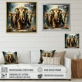 thumbnail image 4 of Designart "Thai Elephants Asian Painting X" Asian Floater Framed Wall Art Living Room, 4 of 7