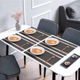 thumbnail image 5 of Un juego de 4 manteles individuales lavables, manteles individuales de PVC resistentes al calor y manteles individuales borrables, utilizados en la cocina y el comedor familiares (marrón)., 5 of 5