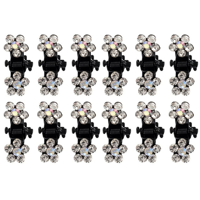 Hair Claw Clips,Mini Hair Clips No-Slip Grip Jaw Clips Glitter Teeth Clips Rhinestone Metal Clamps