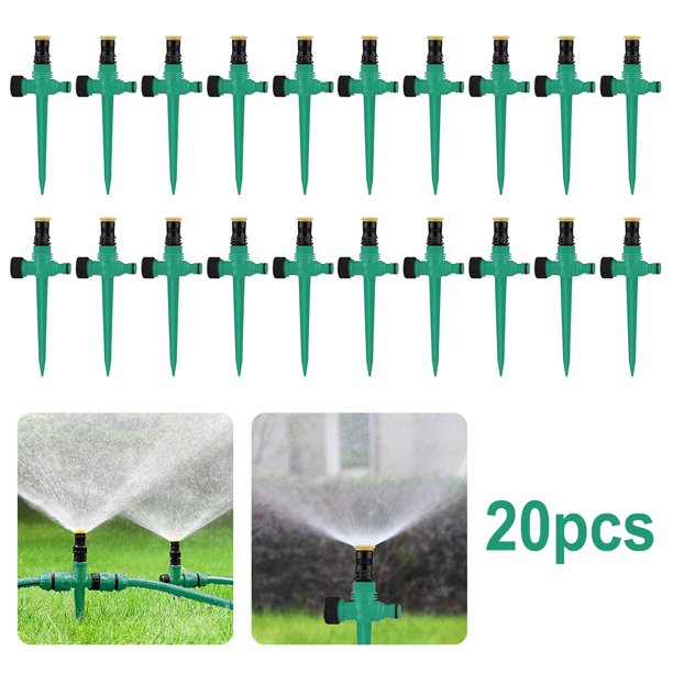 Riego 5 Uds Aspersor Trípode Con Rotación 360 grados para Jardín () Verde