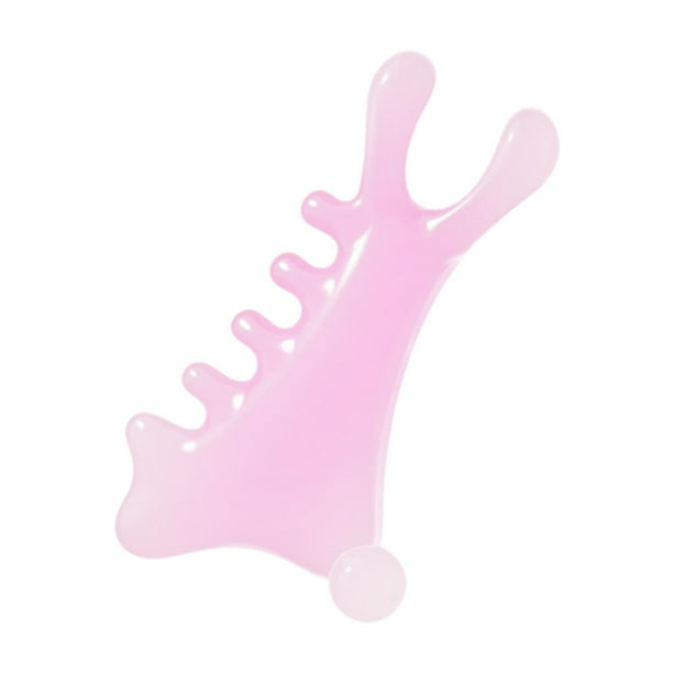 Peine de masaje para cabeza, herramienta tradicional para masaje del cuero cabelludo, herramienta facial para cabeza, nariz, cuero cabelludo y rostro. Rosa