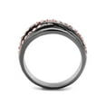 thumbnail image 3 of Light Black Stainless Steel and Light Peach Crystal Fashion Ring Women's Size 6, 3 of 5