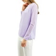thumbnail image 5 of MODA NOVA Junior's Lace Floral Panel Long Sleeves Blouse Light Purple L, 5 of 6