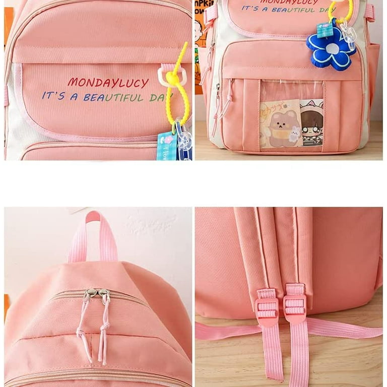 Cute Bags Kawaii Backpack Messenger Bag For School,Aesthetic Backpacks  Multifunction Laptop Japanese Ita for Teen Girls Kids Lunch Totes