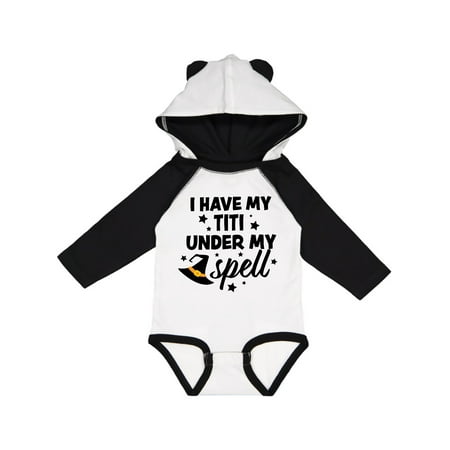 

Inktastic I Have My Titi Under My Spell with Cute Witch Hat Gift Baby Boy or Baby Girl Long Sleeve Bodysuit