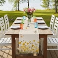 thumbnail image 4 of Table Runners 90 Inches Long Dress Scarves, Spring Yellow Floral Farmhouse Coffee/Dining/Kitchen Table Runner for Living Room, Farmhouse Country Flower Butterfly on Linen 13x90 Inch, 4 of 9