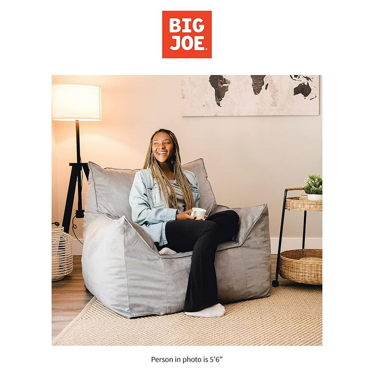 Free Shipping Big Joe Imperial Lounger Foam Filled Plush Chair with Inserts Gray Plush Walmart
