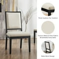 thumbnail image 3 of Morden Fort Upholstered Dining Chairs Set of 2, Wood Frame Modern Side Armless Chair for Dining Room, Kitchen, Living Room, Black, 3 of 6