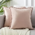 thumbnail image 1 of Fundas de almohada decorativas de terciopelo de microfibra, fundas de cojín de tela de primera calidad con cremallera oculta para decoración de exteriores, 2 almohadas hipoalergénicas resistentes a, 1 of 4