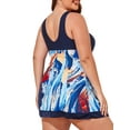 thumbnail image 4 of Summer Mae Womens Plus Size Swimsuits with Shorts One Piece Bathing Suit Floral Printed Swimwear Padded High Waist Swimdress, 4 of 7