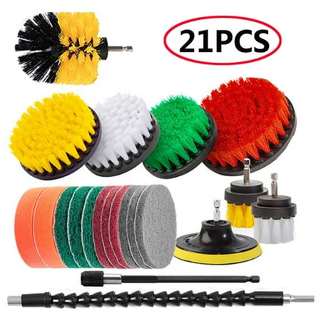 

UNTIOR - Power Scrubber Brush Set Car Polisher Bathroom Cleaning Kit Bathroom Kitchen Cleaning Tool Multipurpose Drill Brush Set