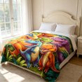 thumbnail image 5 of Bomd Dinosaur Blanket for Boys Girls, 3D Print Dinosaur Throw Blanket, Cute Smiling Dinosaurs HD Digital Print Flannel, Ultra Soft Lightweight All Season Toddler Blanket (59"x51.2"), 5 of 6