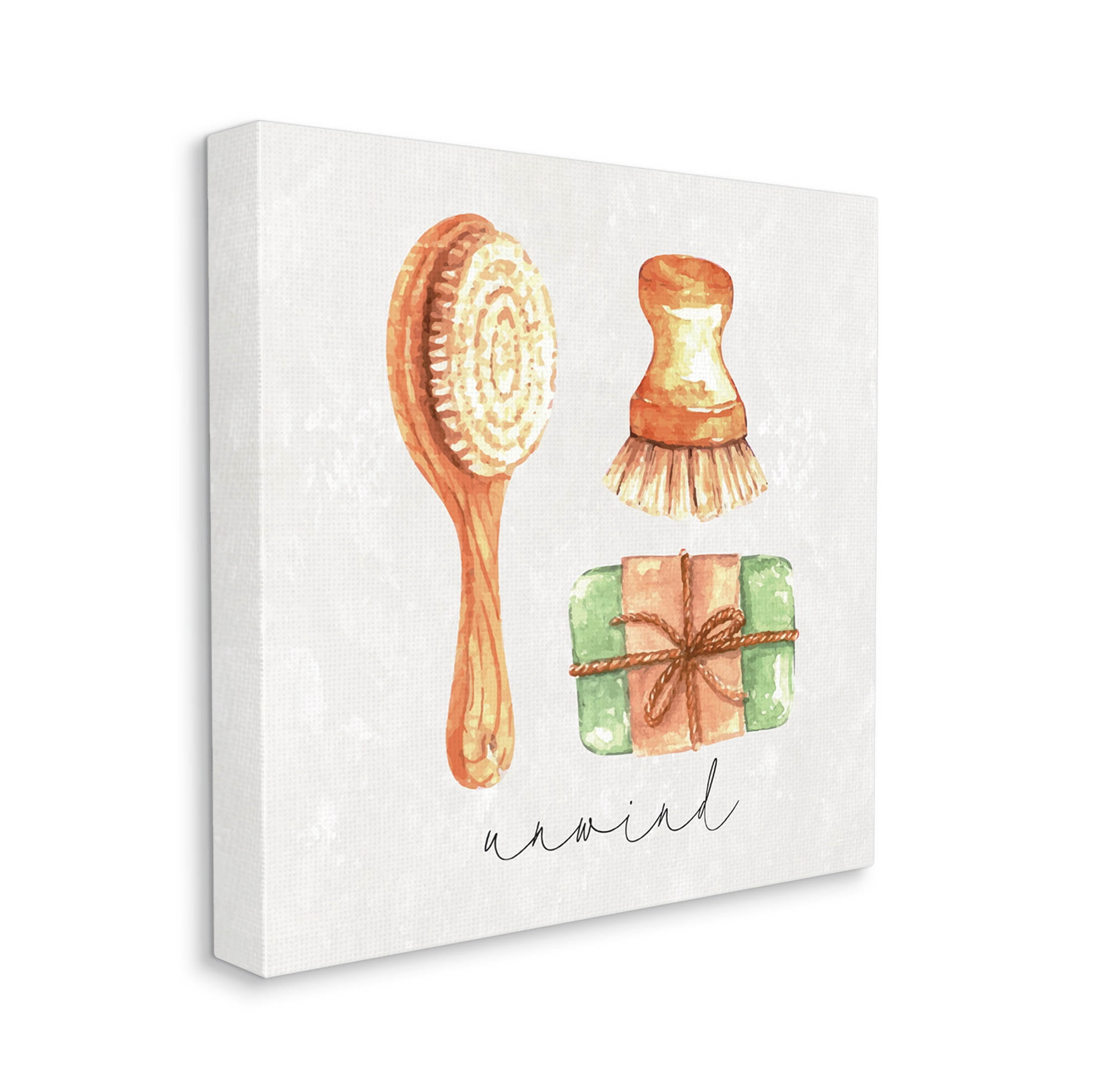 Stupell Industries Unwind Phrase Bath Spa Graphic Art Gallery Wrapped Canvas Print Wall Art, Design by ND Art