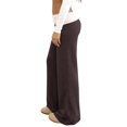 thumbnail image 5 of Wevis Ladies Color Block Fold Waist Micro Flare Pants Low Rise Elastic Waist Workout Sweatpants Daily Loungewear, 5 of 6