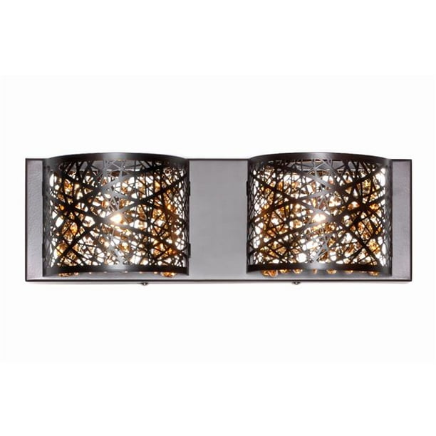 Inca 2 Light Bronze Bath Light Wall Light in Clear & White&#44; 4.25 in.&#44; Without Bulb - 16 in.