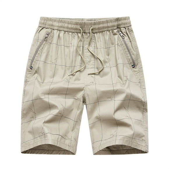 Gubotare Mens New Summer Outdoors Casual Loose Plus Size Patchwork Overalls Shorts Pants Shorts for Men Athletic (Khaki, XXXXXL)