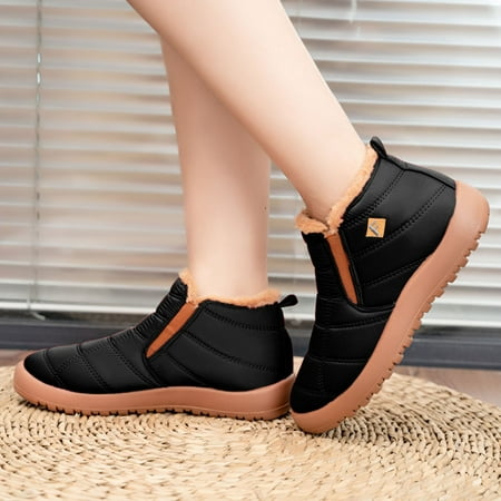

Midewhik Women Winter Flat Water Velvet Warm Short Snow Boots