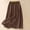 Brown, variant on Women Skirts Summer 2025 Women's Summer Cotton Linen Skirts Casual Loose Solid Color Elastic Waist Skirts Flowy Mid-length Skirts