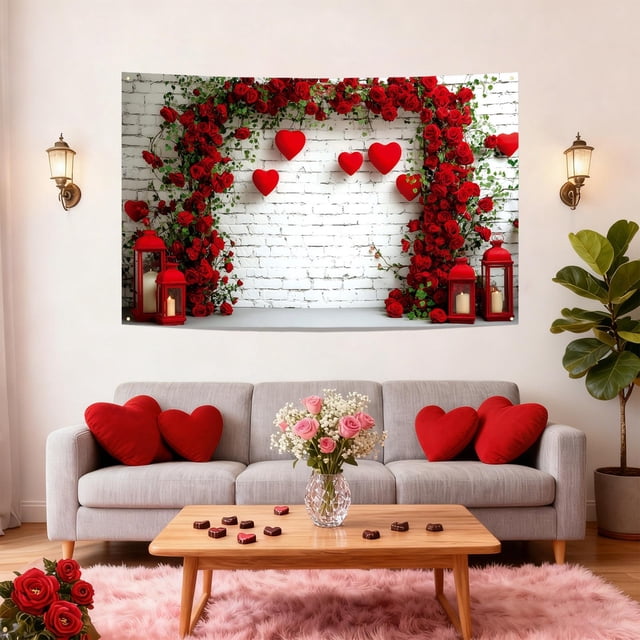 Tapiz de poliéster para festivales, decoración navideña, 180 x 114 cm, tapices de San Valentín, decoración de habitaciones, revestimientos de paredes, tapices para el hogar, tapices de San Valentín, d