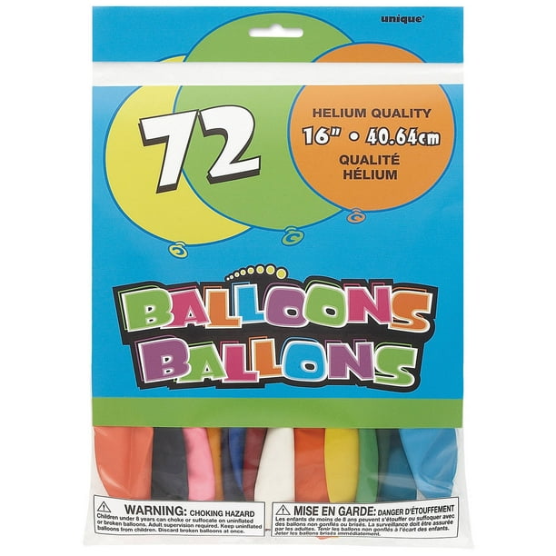 16" Latex Balloons, Assorted 72ct