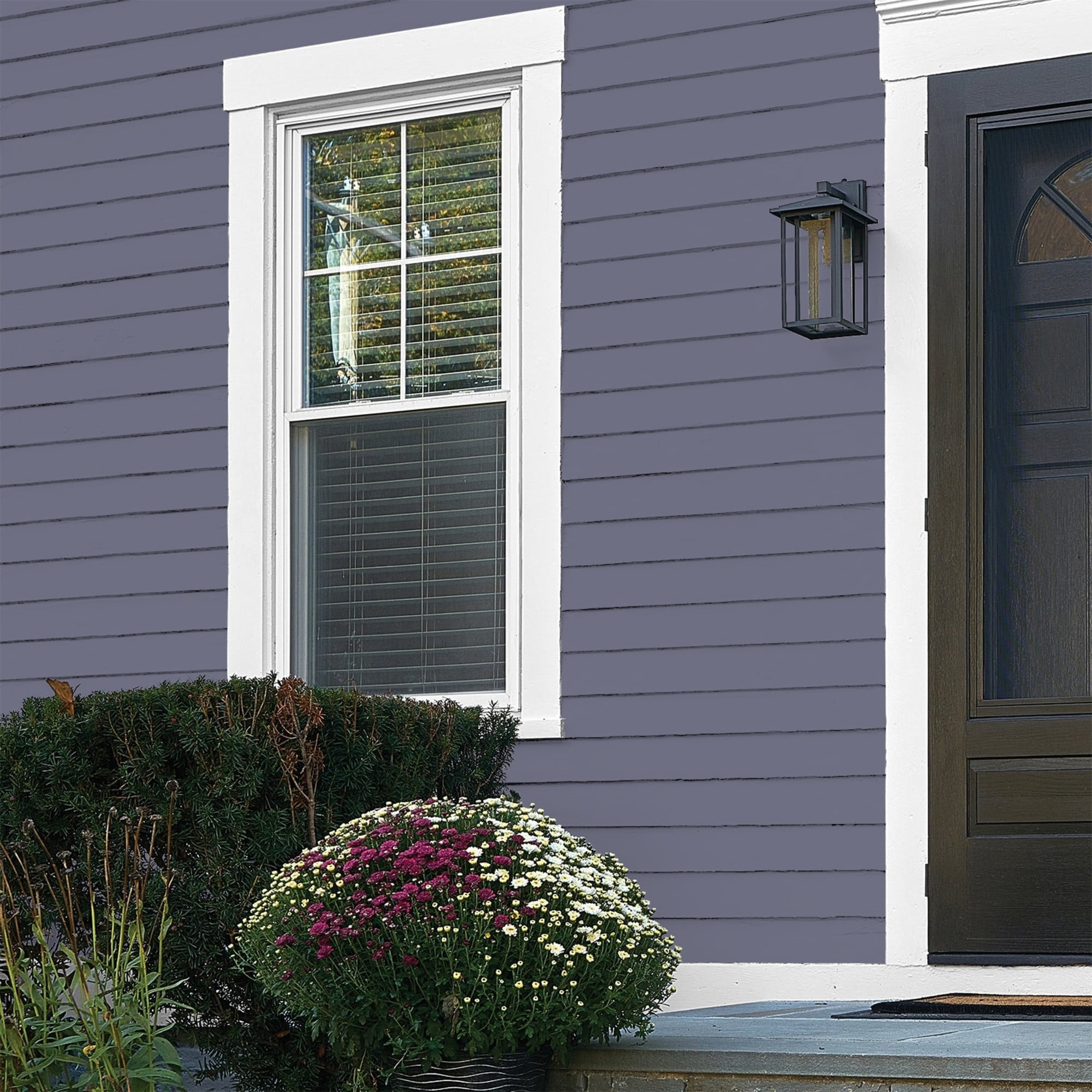 Glidden One Coat Old Mill Blue / Purple Flat Exterior Paint with Primer, 1 Gallon