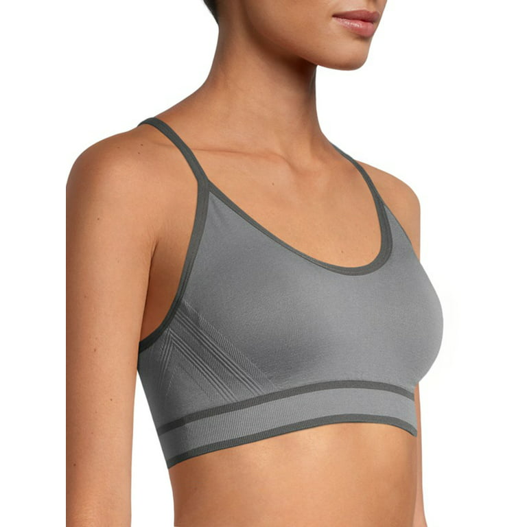 Avia Gray and Black Women's Low Support Seamless Cami Sports Bra