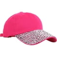 thumbnail image 2 of CUKOLSXA Women's Hats & Caps Baseball Hat Shiny Rhinestone Brim Baseball Cap for Women Sparkle Velcro Ponycap Adjustable Trucker Hat Outdoors Sun Cap, 2 of 4