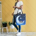thumbnail image 4 of FORMRS Womens Canvas Tote Bag with Zipper Inner Pocket Shoulder Handbag, Cat Wind Chimes, 4 of 7