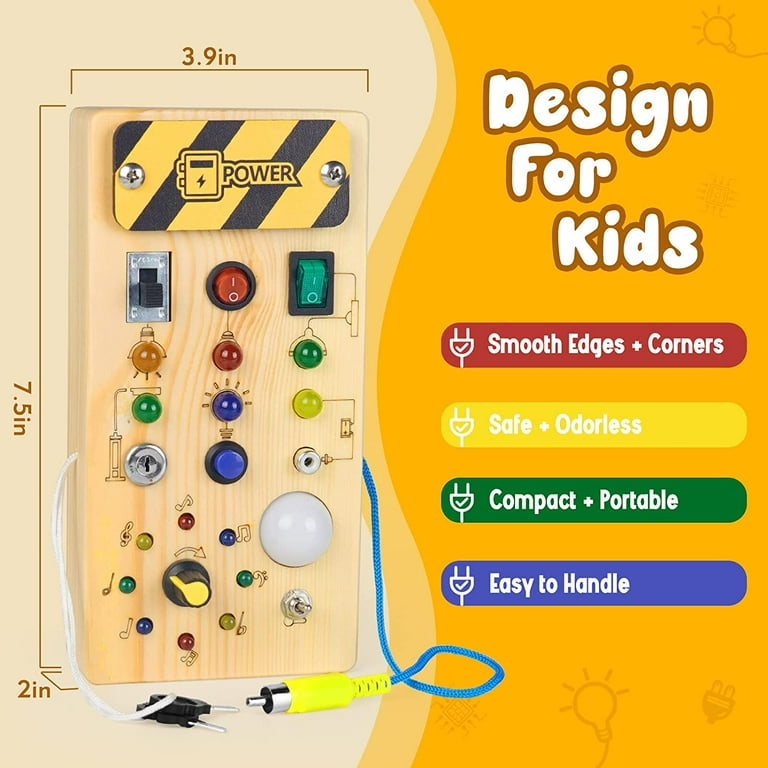 Busy Board for Toddler Custom LED Light Toy Switch Box Kids