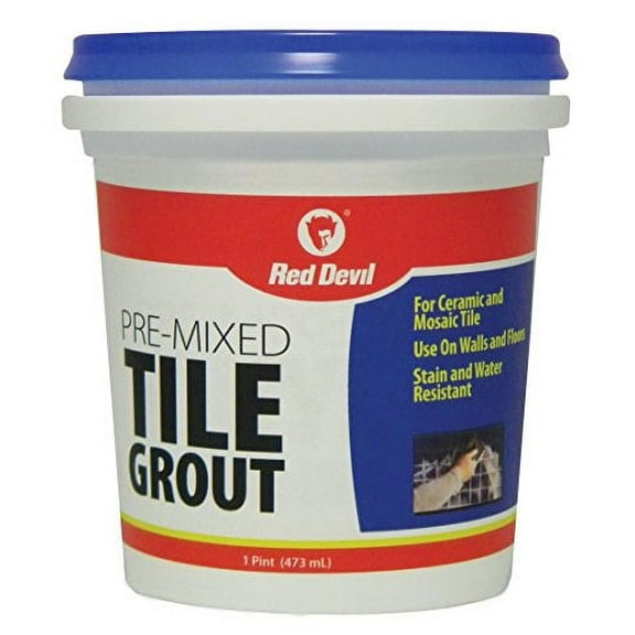 Red Devil 0428 Tile Grout, Paste, Ammonia, Mild Acrylic, White, 1 Pt Tub