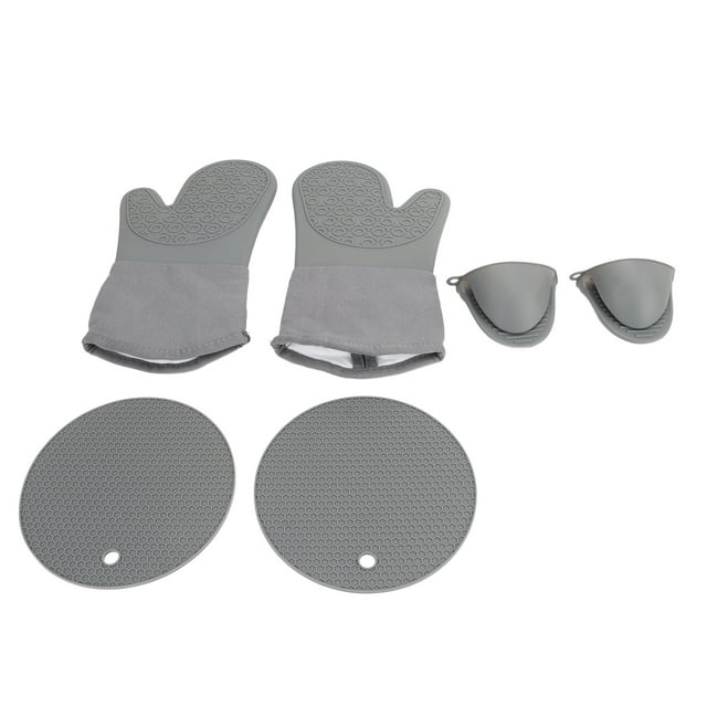 Juego de guantes para horno, juego de guantes para horno, juego de guantes para pellizco de horno, juego de guantes para hornear de cocina, rendimiento lleno de energía Jadeshay A