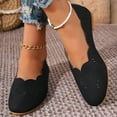 thumbnail image 6 of RUIYANQI Women's Perforated Ballet Flats Scalloped Edge Round Toe Slip On Casual Shoes Multi Color Comfortable Dressy Flats For Daily Wear Black Women Sandal, 6 of 9