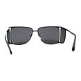 thumbnail image 2 of Mens Futuristic Robotic Racer Metal Side Visor Sunglasses All Black, 2 of 4