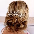 thumbnail image 1 of Horquilla de cristal con perlas artificiales para novia, diademas nupciales, pinza para el pelo, joyería, 1 of 7