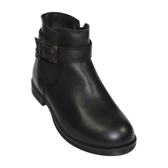 BOTIN CASUAL COQUETA NIÑA NEGRO PIEL 92306A Leon 92306A-p