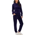 thumbnail image 2 of Winter Velour Tracksuit Outfits for Women 2 Piece Sweatsuits Velour Velvet Hoodie Jogger Tracksuit Set Sweatshirt & Sweatpants Activewear Track Suits Set Pink/Purple/Black/Blue Tracksuit, 2 of 7