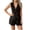 Black, variant on Ytndtr Women's Linen 2 Piece Outfit Sleeveless V Neck Asymmetric Button Vest Top Wide Leg Shorts Summer Vacation Cruise Resort Matching Set with Pockets