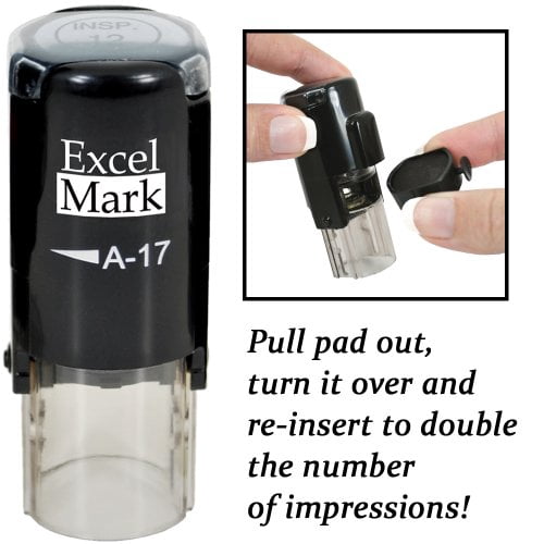 Round Teacher Stamp - "SPOT ON!" Self-Inking Stamp With Red Ink, 5/8" Impression, Clear Base - View #10