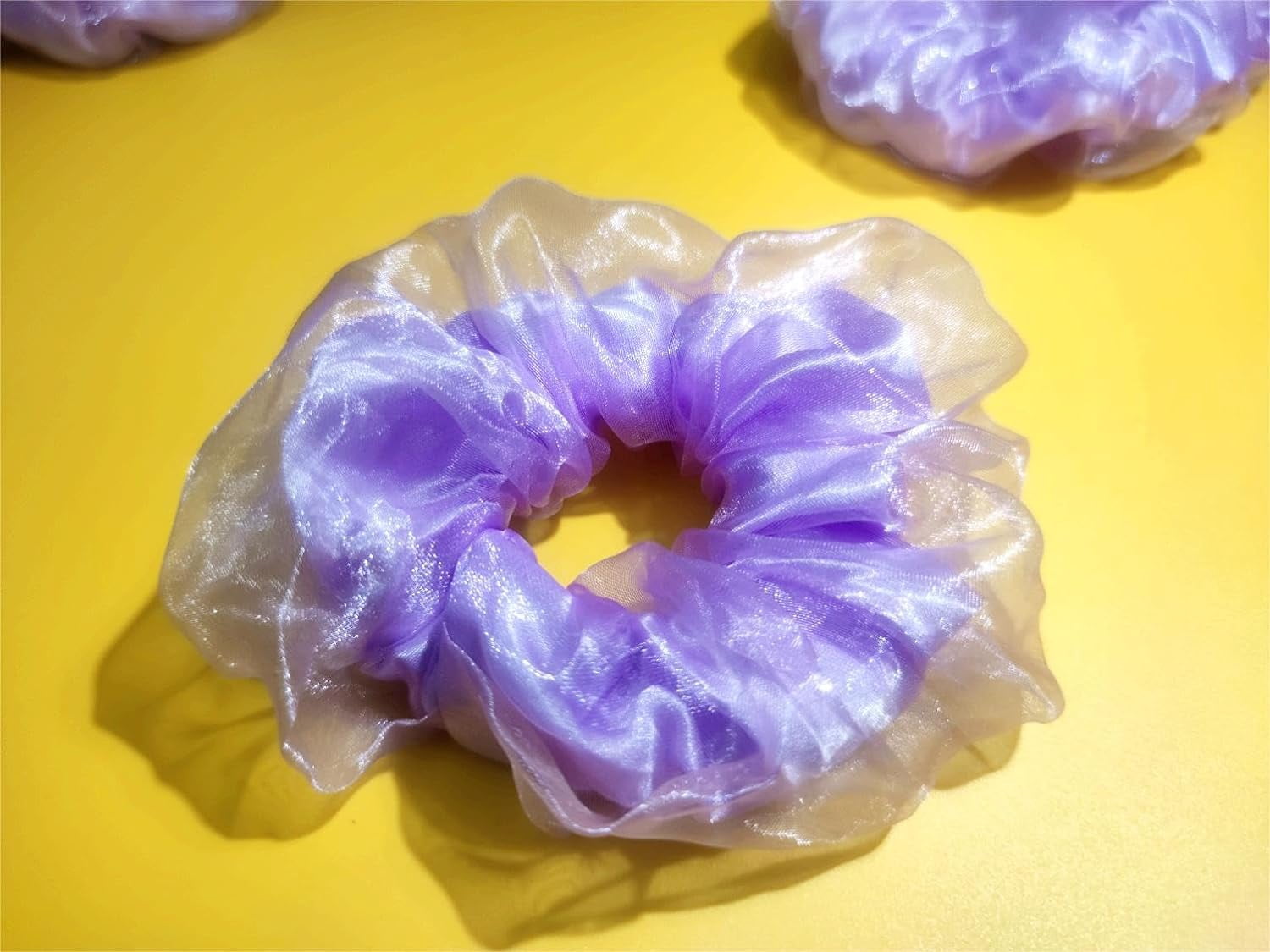 -Light Up Scrunchies -Double-layer LED Scrunchies for Women- Neon, Glow in the Dark Hair Accessories - Hair Ties & Bands - Rave Party Favors & Supplies