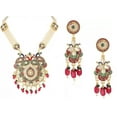 thumbnail image 1 of Artificial Imitation Jadau Jewellery Elegant Stylish Traditional Ethnic Wear Pearl Beaded Rajputana Necklace Rani Haar EarringCpy, 1 of 3