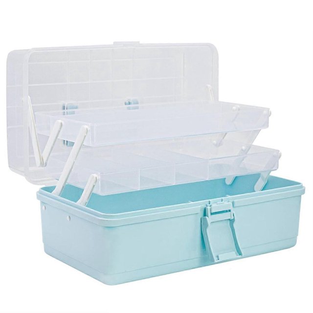 Organizer Box Art Storage Box Craft Organizer 3-Layers with Handle Craft Art Bin Portable for Home S