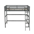 thumbnail image 7 of JINS & VICO Loft Bed, Twin Size Loft Bed Frame with Ladder and Full-Length Guardrail, Solid Wood Loft Bed for Kids Teens Adults Bedroom Dorm, No Box Spring Needed, Gray, 7 of 7