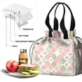 thumbnail image 4 of Pioneer Flower Floral Print Pattern Drawstring Lunch Bag Women - Drawstring Lunch Bag Insulated for Work Office - Stain-Resistant Large Lunchbags for Women with Multi-Pockets, 4 of 6